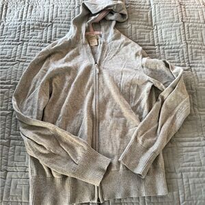 L.L. Bean Light Gray Zip-Up Sweater
